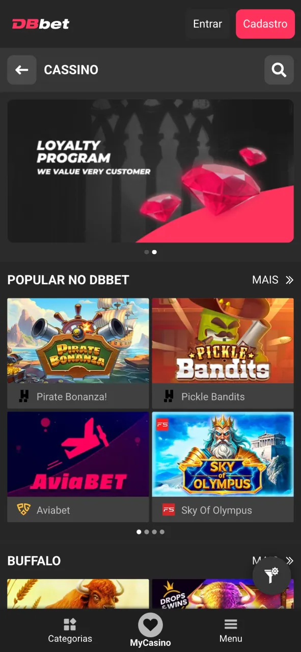 Jogue os melhores slots no aplicativo DBBet.