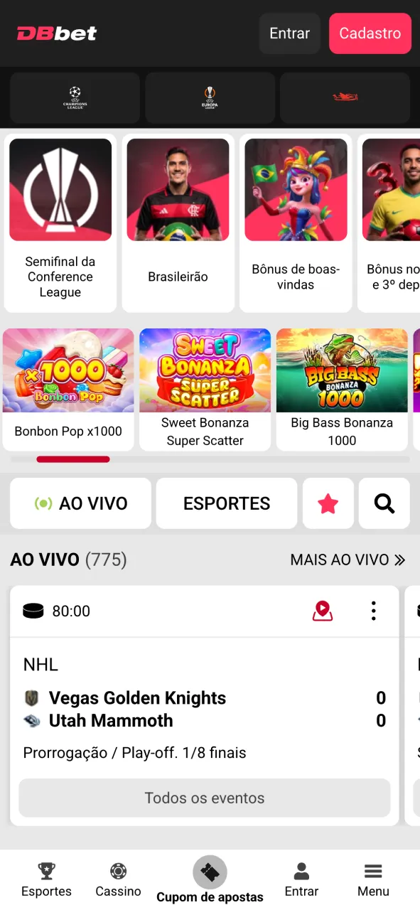 Acesse o site oficial da DBBet no navegador.