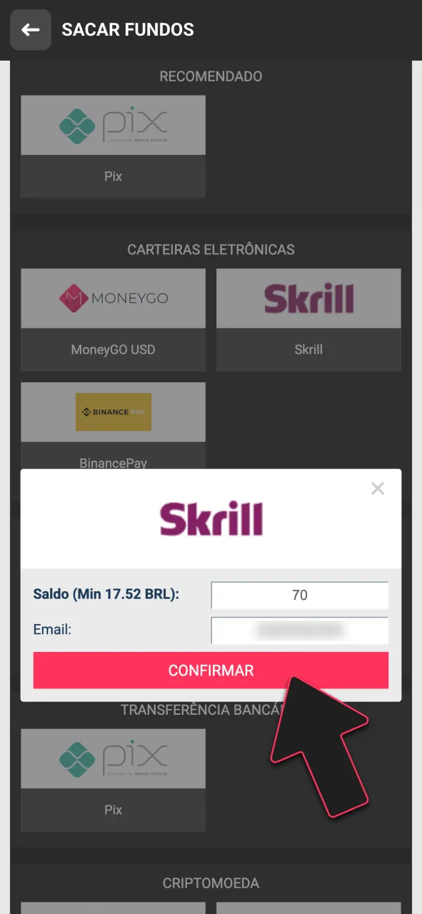 Confirme sua solicitação de saque oficial na DBBet.
