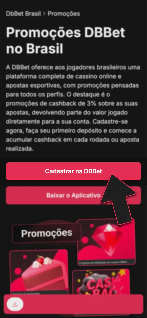 Acesse o formulário de cadastro rápido da DBBet.