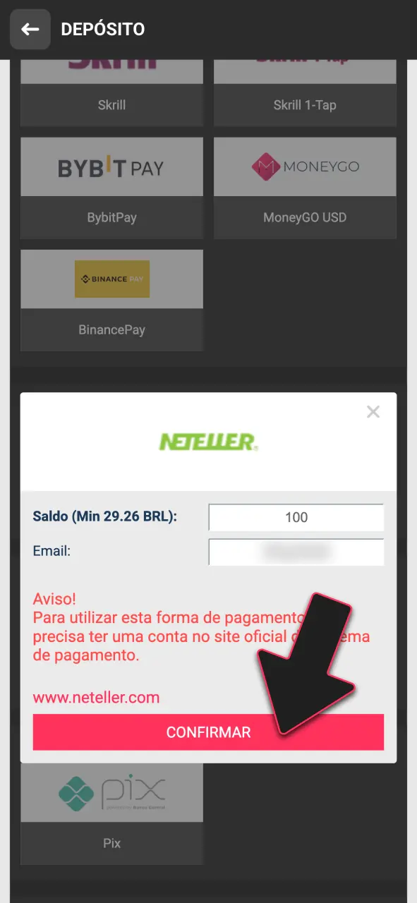 Realize seu depósito seguro na plataforma DBBet.